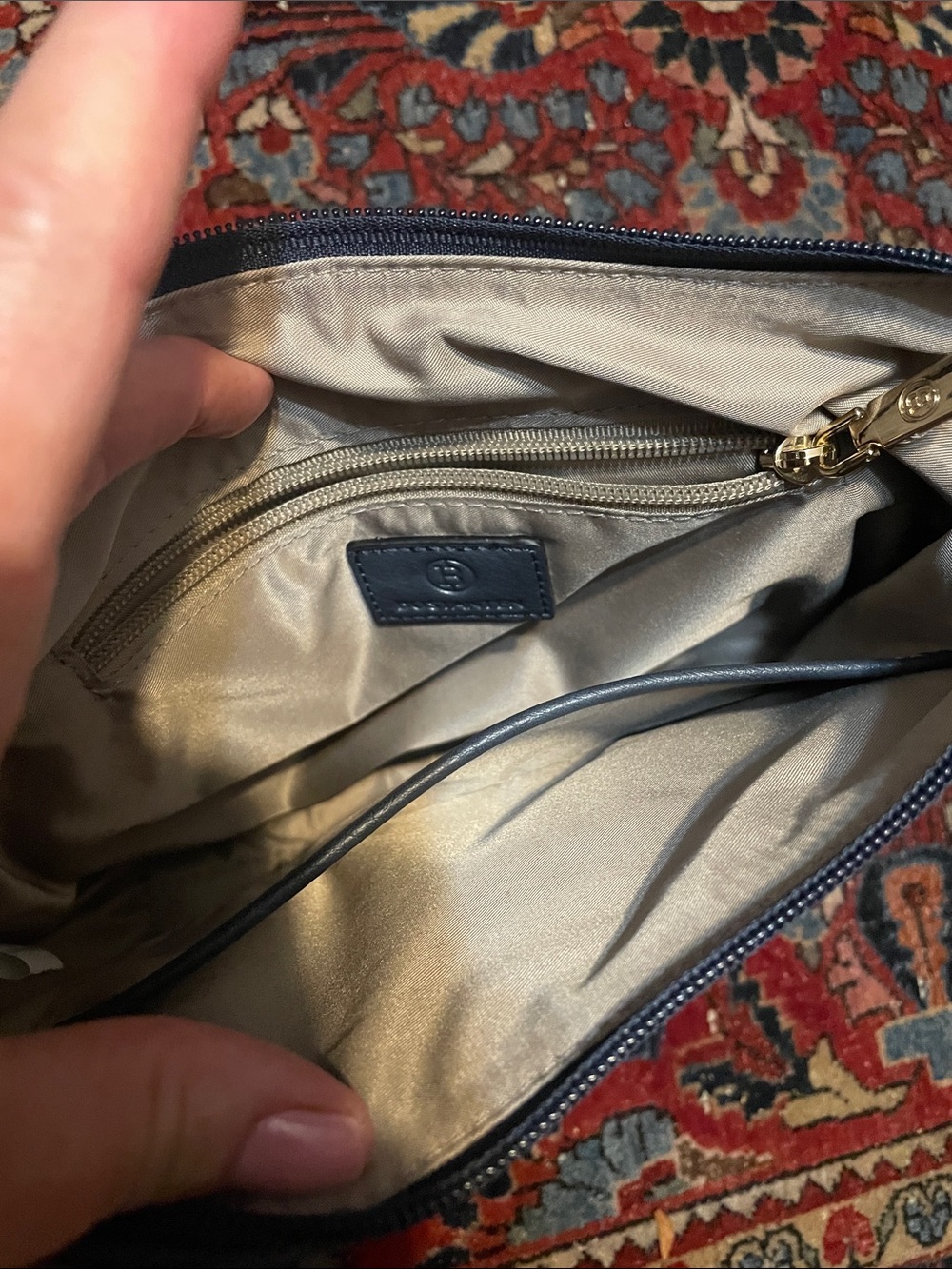 NWT Bostanten Textured Vegan Leather Crossbody Bag Slate Blue Style #BSB10224 - Picture 13 of 13